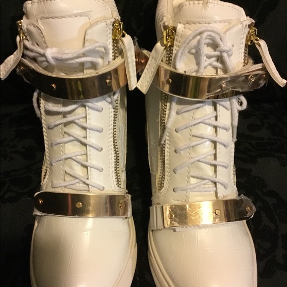 Shoes - White wedge platform sneakers